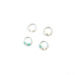 Gold Accent Beaded Hoop - Septum, Rook, Daith, Helix