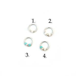 Gold Accent Beaded Hoop - Septum, Rook, Daith, Helix