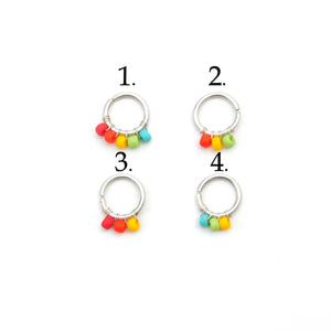 Hanging Rainbow Bead Hoop - Septum, Rook, Daith, Helix