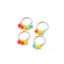 Load image into Gallery viewer, Hanging Rainbow Bead Hoop - Septum, Rook, Daith, Helix