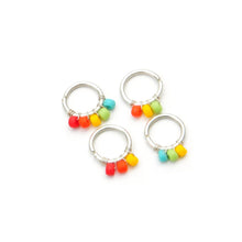 Load image into Gallery viewer, Hanging Rainbow Bead Hoop - Septum, Rook, Daith, Helix