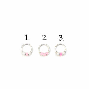 Pink Beaded Hoop - Septum, Rook, Daith, Helix