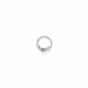 Rose and Leaf Flower Septum Ring - Rook, Daith, Helix