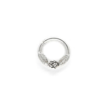 Load image into Gallery viewer, Rose and Leaf Flower Septum Ring - Rook, Daith, Helix
