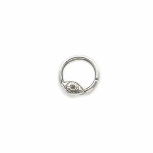 Silver Eye Septum Ring - Rook, Helix, Daith Piercing