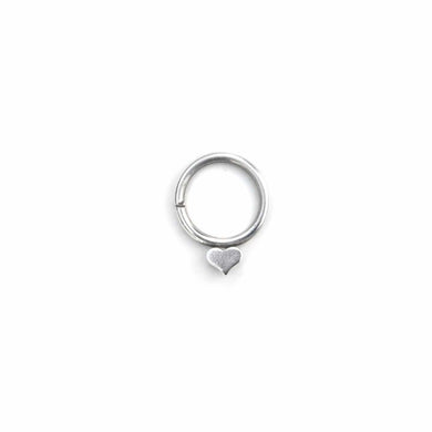 Silver Heart Septum Ring