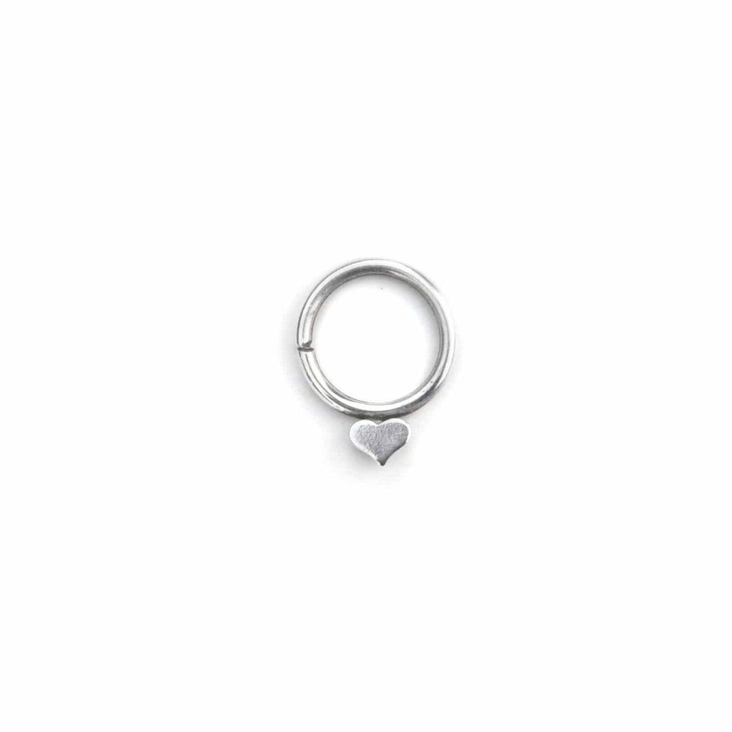 Silver Heart Septum Ring