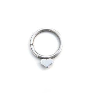 Silver Heart Septum Ring