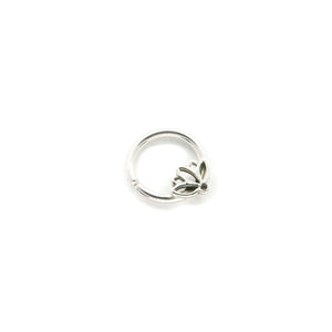 Silver Lotus Septum Ring - Daith, Rook, Helix