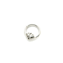 Load image into Gallery viewer, Silver Lotus Septum Ring - Daith, Rook, Helix