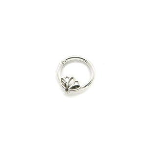 Silver Lotus Septum Ring - Daith, Rook, Helix