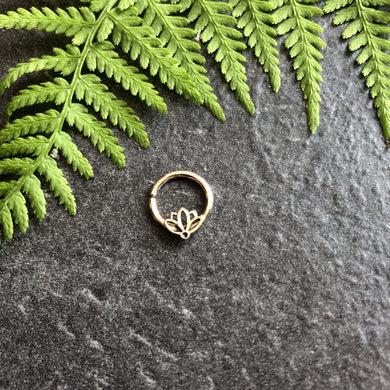 Silver Lotus Septum Ring - Daith, Rook, Helix