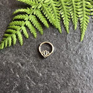 Silver Lotus Septum Ring - Daith, Rook, Helix