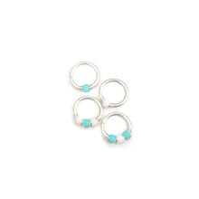 Load image into Gallery viewer, Turquoise and White Bead hoop - Septum, Rook, Daith