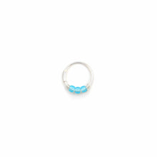 Load image into Gallery viewer, Blue Beaded Hoop Earring