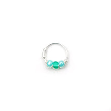 Load image into Gallery viewer, Green Bead Hoop Earring - Cartilage Hoop, Nose Ring
