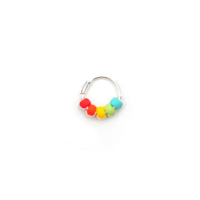 Load image into Gallery viewer, Rainbow Beaded Hoop Earrings - Ear, Nose Ring, Cartilage Hoop