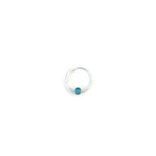 Load image into Gallery viewer, Teal &amp; Gold Bead Hoop Earring - Cartilage Hoop, Nose Ring