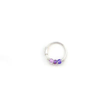 Load image into Gallery viewer, Purple Beaded Hoop Earrings - Ear, Nose Ring, Cartilage Hoop
