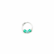 Load image into Gallery viewer, Green Bead Hoop Earring - Cartilage Hoop, Nose Ring