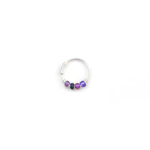 Load image into Gallery viewer, Purple Beaded Hoop Earrings - Ear, Nose Ring, Cartilage Hoop