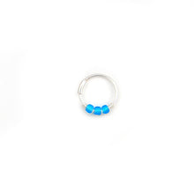 Load image into Gallery viewer, Blue Beaded Hoop Earring