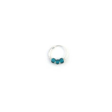 Load image into Gallery viewer, Teal &amp; Gold Bead Hoop Earring - Cartilage Hoop, Nose Ring