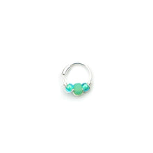 Load image into Gallery viewer, Green Bead Hoop Earring - Cartilage Hoop, Nose Ring