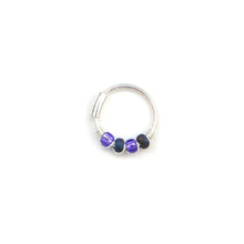 Load image into Gallery viewer, Purple Beaded Hoop Earrings - Ear, Nose Ring, Cartilage Hoop