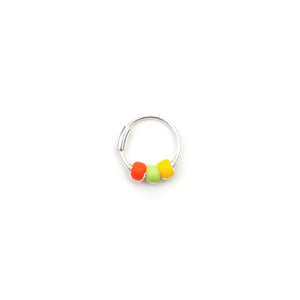 Rainbow Beaded Hoop Earrings - Ear, Nose Ring, Cartilage Hoop