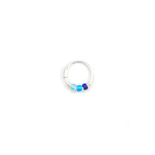 Load image into Gallery viewer, Blue Beaded Hoop Earring