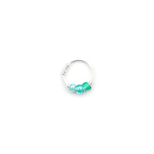 Load image into Gallery viewer, Green Bead Hoop Earring - Cartilage Hoop, Nose Ring