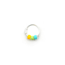 Load image into Gallery viewer, Rainbow Beaded Hoop Earrings - Ear, Nose Ring, Cartilage Hoop