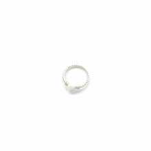 Load image into Gallery viewer, Blue and White Opal Twisted Hoop,