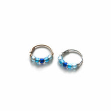 Load image into Gallery viewer, Silver Cartilage Hoop Earrings Huggie Earrings Blue Huggie Earrings for Cartilage, Nose, Ear, Helix Piercing MidwinterHollow