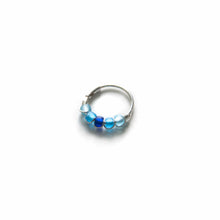 Load image into Gallery viewer, Silver Cartilage Hoop Earrings Huggie Earrings Blue Huggie Earrings for Cartilage, Nose, Ear, Helix Piercing MidwinterHollow
