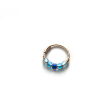 Load image into Gallery viewer, Silver Cartilage Hoop Earrings Huggie Earrings Blue Huggie Earrings for Cartilage, Nose, Ear, Helix Piercing MidwinterHollow