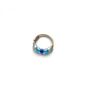 Silver Cartilage Hoop Earrings Huggie Earrings Blue Huggie Earrings for Cartilage, Nose, Ear, Helix Piercing MidwinterHollow