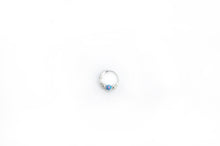Load image into Gallery viewer, Silver Cartilage Hoop Earrings Huggie Earrings Opal Hoop Earrings - Cartilage Hoop, Nose Ring Dark Turquoise / With Silver Beads / Single (One Hoop) MidwinterHollow