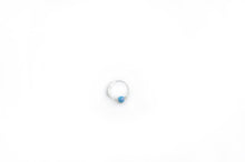 Load image into Gallery viewer, Silver Cartilage Hoop Earrings Huggie Earrings Opal Hoop Earrings - Cartilage Hoop, Nose Ring Dark Turquoise / Without Silver Beads / Single (One Hoop) MidwinterHollow