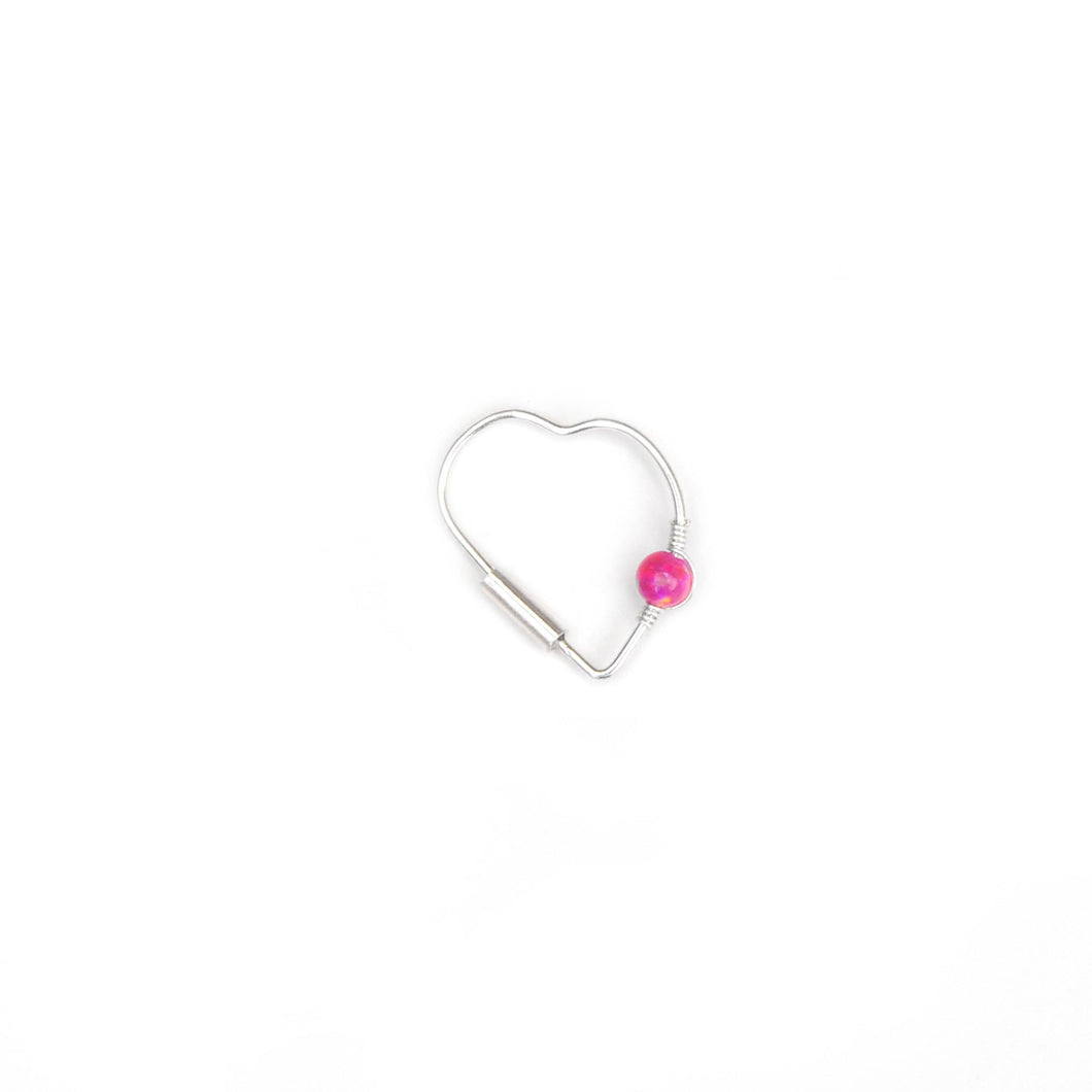 Opal Heart Earring - Ear, Cartilage