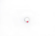 Load image into Gallery viewer, Silver Cartilage Hoop Earrings Huggie Earrings Opal Hoop Earrings - Cartilage Hoop, Nose Ring Fuchsia / Without Silver Beads / Single (One Hoop) MidwinterHollow