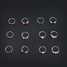 Load image into Gallery viewer, Gemstone Beads on Silver Hoop - Cartilage Hoop, Earrings