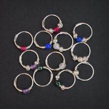 Load image into Gallery viewer, Gemstone Beads on Silver Hoop - Cartilage Hoop, Earrings