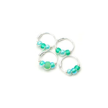 Load image into Gallery viewer, Green Bead Hoop Earring - Cartilage Hoop, Nose Ring