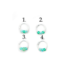 Load image into Gallery viewer, Green Bead Hoop Earring - Cartilage Hoop, Nose Ring