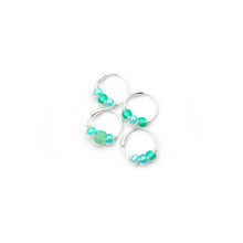 Load image into Gallery viewer, Green Bead Hoop Earring - Cartilage Hoop, Nose Ring