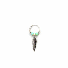 Load image into Gallery viewer, Opal Feather Earrings - Cartilage Hoop, Dangle Earring
