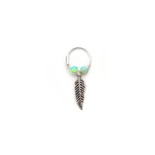 Load image into Gallery viewer, Opal Feather Earrings - Cartilage Hoop, Dangle Earring