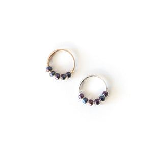 Silver Cartilage Hoop Earrings Huggie Earrings Iridescent Cartilage Hoop for Ear Piercing, Nose Nose Piercing, or Helix Piercing MidwinterHollow